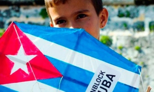 Imagen publicada por el ICAP para apoyar el fin del bloqueo a Cuba