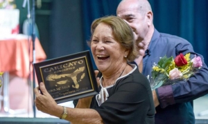 Gala de Entrega de Premio CARICATO 2019, en su 41 Edición , en la Casa de la Música de 31 y 2, Plaza, Premio Caricato honorífico a Miriam Learra
